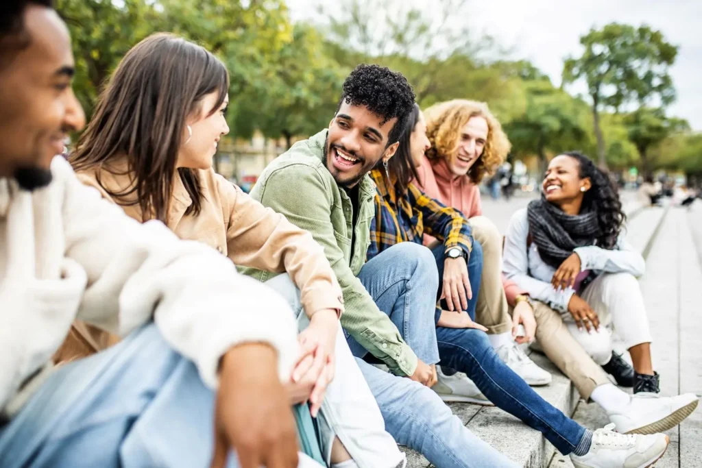 Group of young people in an outpatient treatment program in lake forest.